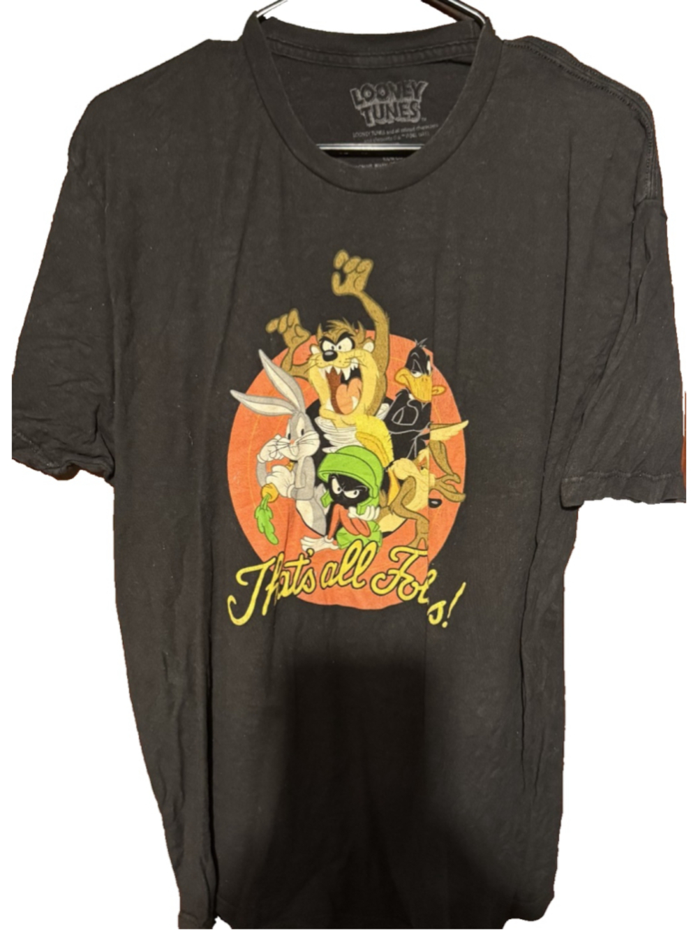 Looney Toones Logo T Shirt Men's Size XL Black